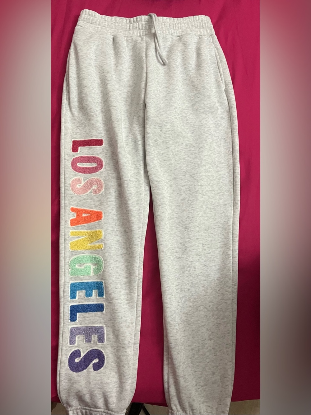 Gray 'Los Angeles' Embroidered Sweatpants
